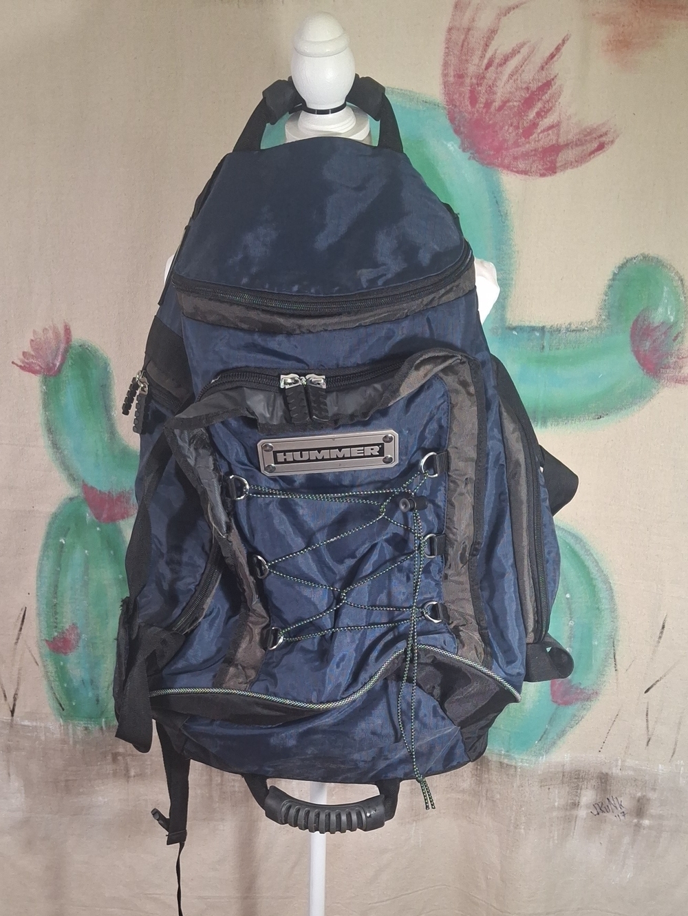 Men's Navy Blue HUMMER Tactical Backpack Duffle Combo